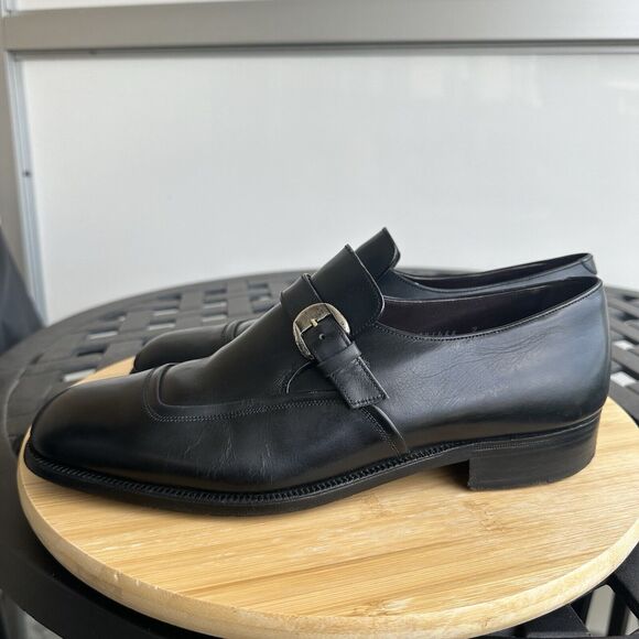 Wing By Bally Of Switzerland Men\'s Terzo Monk Strap Leather Shoes Black Size 8 main image 14